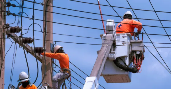 Linesman working on high voltage lines can use Wavecontrol SMP3 to detect live wires, dc fields and monitor EMF fields nearby.