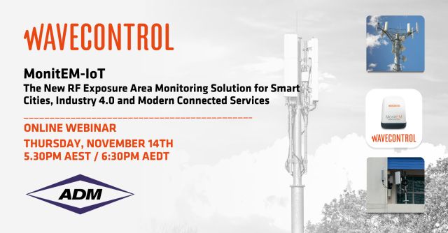 Wavecontrol Webinar for November 11 features the MonitEM iot EMF monitoring device